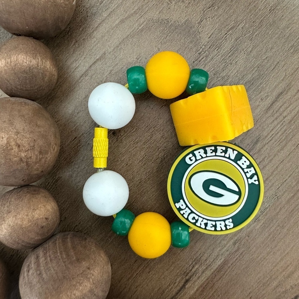 Football NFL Game Day GREEN BAY Wisconsin Silicone Tumbler Stanley Handle Charms
